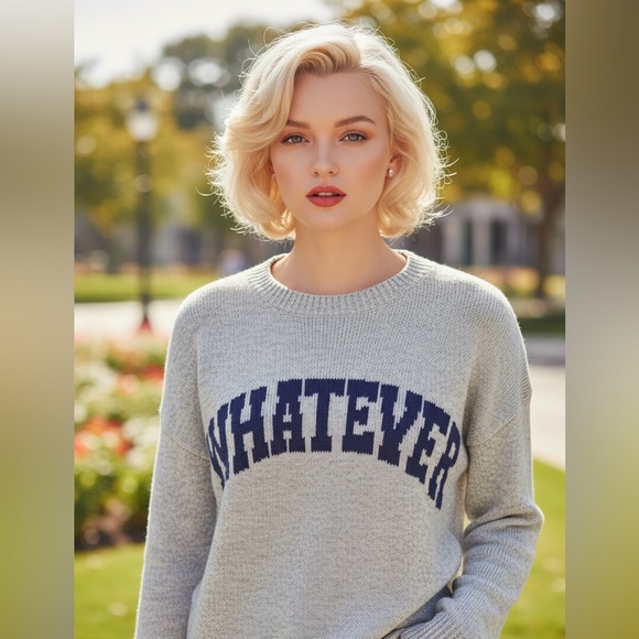 No Comment Sweaters - NWT Gray 'Whatever' Sweater- Oversized. Medium